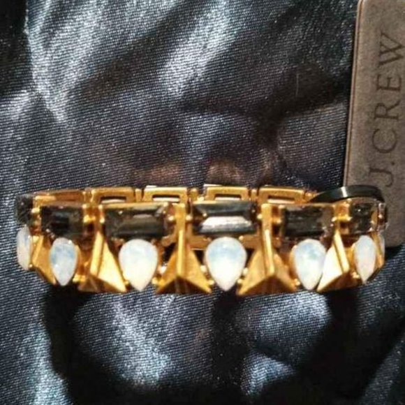 J CREW STRETCH BRACELET W/MOON STON STYLE RHINESTONES - Picture 5 of 5